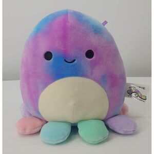 Squishmallows Mary the Octopus Tye Dye Plush 7 Inches Blue Pink Green